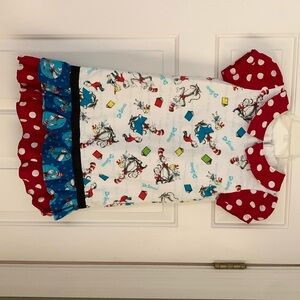 Etsy custom made girls dr Seuss dress size 7 medium